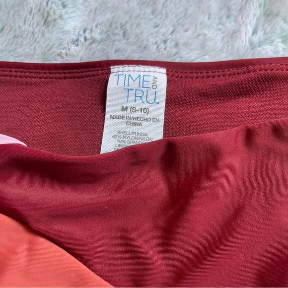 Time & Tru Colorblock Pink/Orange/Maroon Bikini Bottom Size M - NWT - Picture 2 of 12